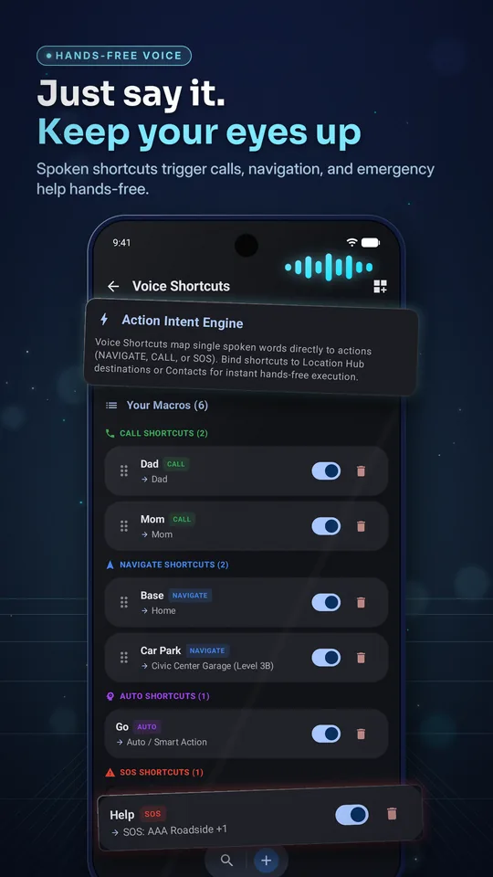 DriveAssist offline voice assistant overlay